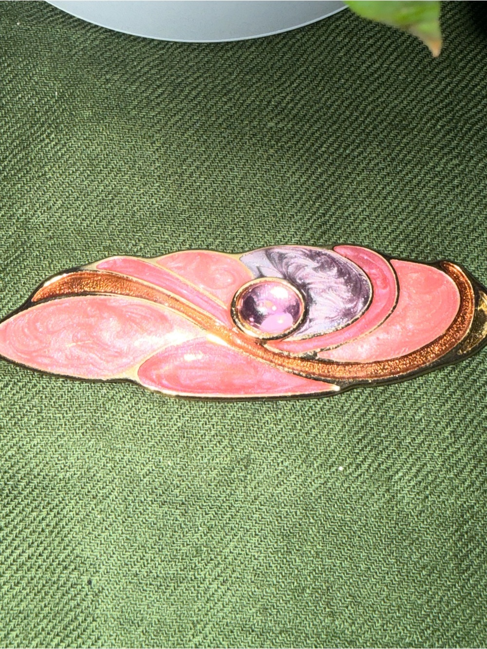 Sarah Coventry Pink and Purple Enamel Swirl Brooch